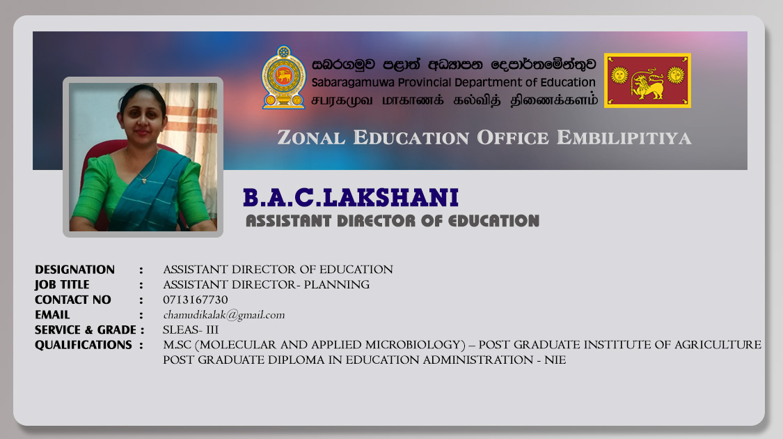 Chamudika Lakshani
Assistant Director of Education