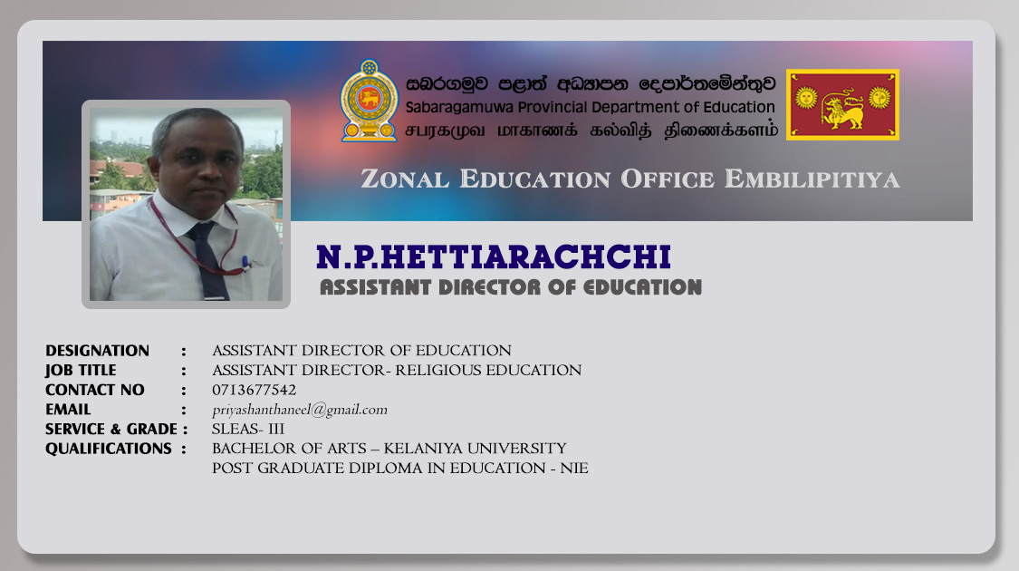 Assistan director of Education